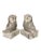 1950s Hand Carved Alabaster Owl With Glass Eyes Bookends- a Pair For Sale - Image 9 of 10