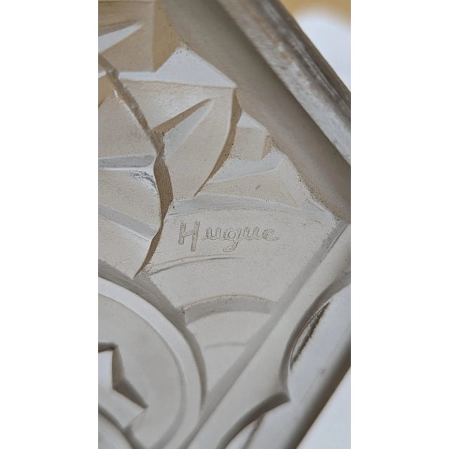 Transparent French Art Deco Pendant Chandelier by Hugue For Sale - Image 8 of 9