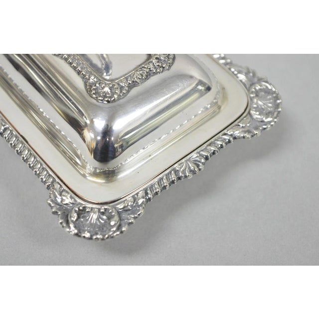 Vintage Miniature Sheffield England Silver Plated Covered Serving Dish Platter For Sale - Image 10 of 18
