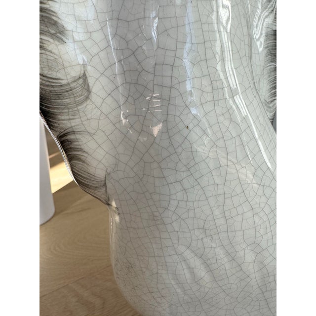 Late 19th Century Antique Late 19th Century Large English Staffordshire Black & White Spaniels - A Pair For Sale - Image 5 of 10