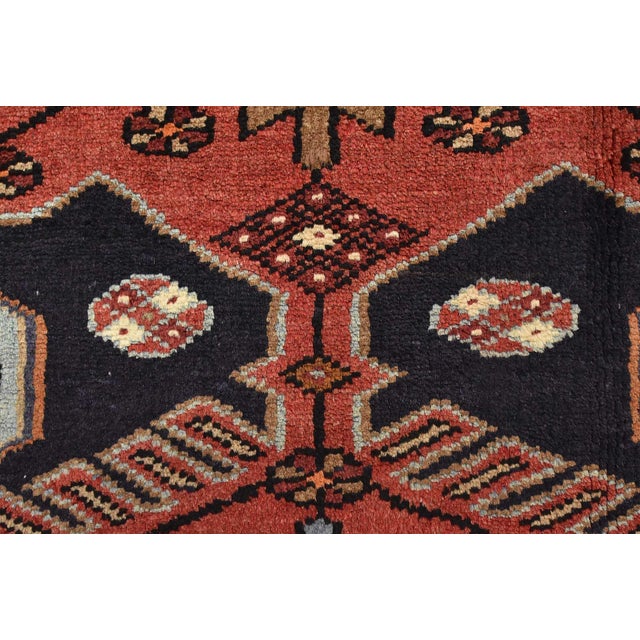 Zanjan Rug 4'5'' X 6'8'' Blue Wool Vintage Tribal Hand-Knotted Oriental Carpet For Sale - Image 11 of 15
