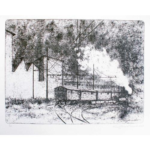 Etching on paper. Hand signed and numbered in pencil. Edition of 25. Very good condition. This piece is attributed to the...