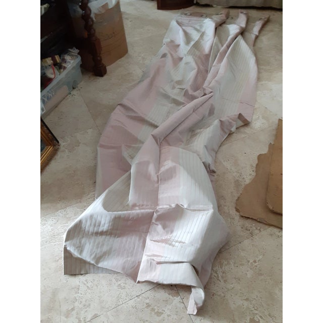 Contemporary 2000s Never Used "Edwina Stripe" Silk Stripe Grommet Drapes- a Pair For Sale - Image 3 of 12