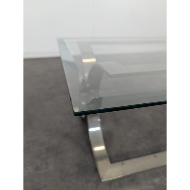 Space Age Coffee Table in Chromed Steel and Glass For Sale - Image 5 of 7