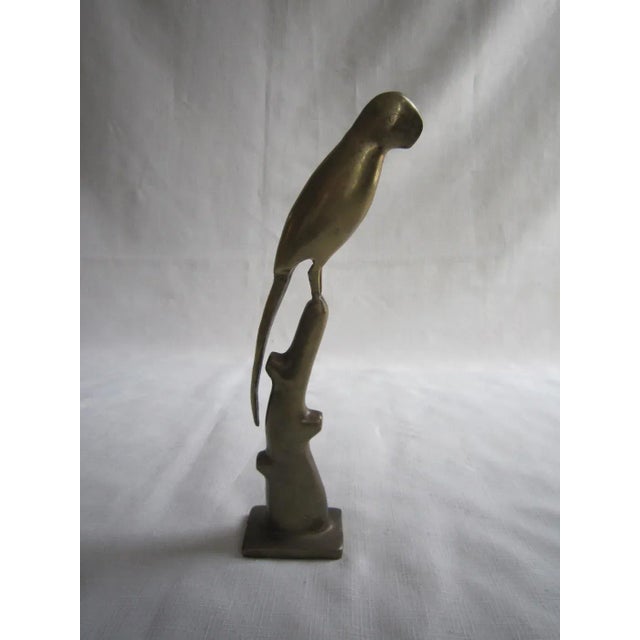 Brass Vintage Brass Parrot Figure For Sale - Image 8 of 8