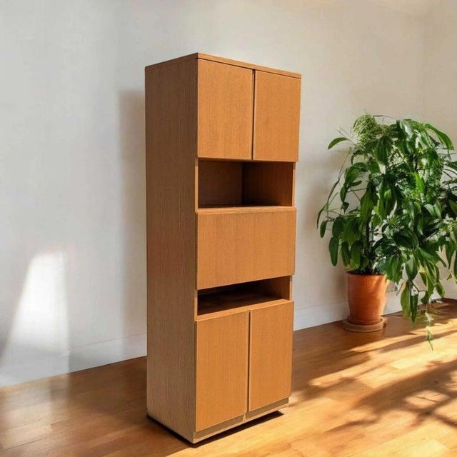 Tall Bar Cabinet With Drop-Front Mirror, 1980s, Bauhaus Designs Canada For Sale - Image 4 of 18