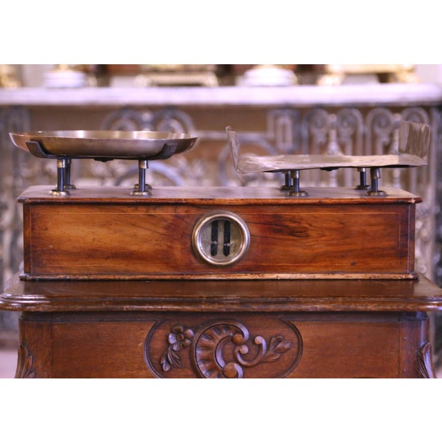 This Classic, antique scale with original plates was created in Dijon France, circa 1870. Rectangular in shape, the fruit...