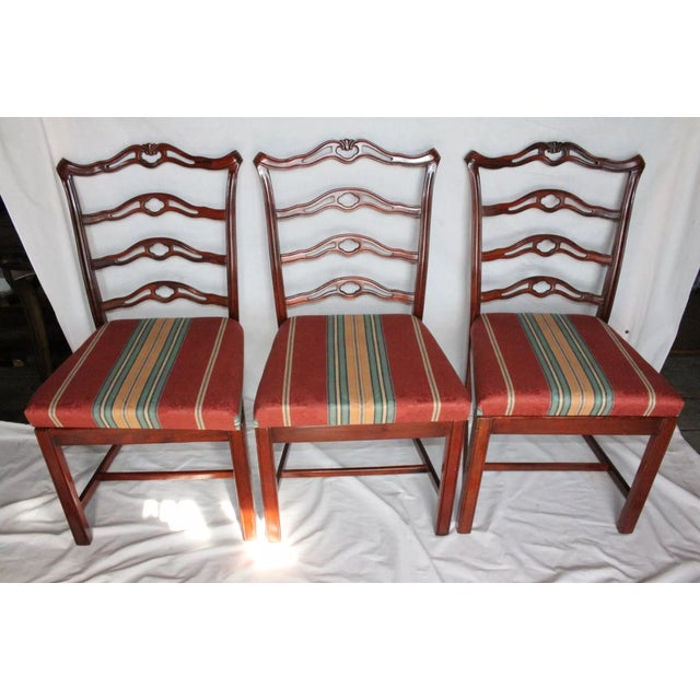 Chippendale Set of 6 Mid 20th Century Chippendale Mahogany Dining Chairs, Includes 2 Arm & 4 Side Chairs For Sale - Image 3 of 8