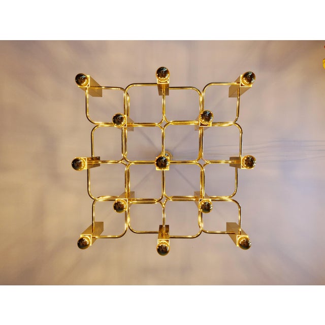 Large Geometric Brass Chandelier by Gaetano Sciolari for Boulanger, 1970s For Sale - Image 11 of 18