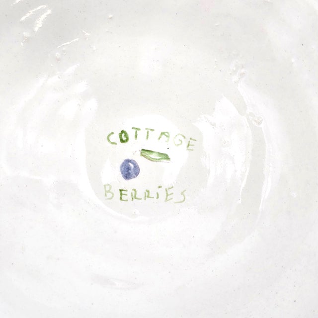 Vintage Studio Art Pottery Covered Comport With Cottage Berry and Strawberry Finial For Sale - Image 13 of 17