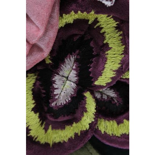 Mackenzie Childs Pair Mackenzie Childs Round Whimsical Pillows For Sale - Image 4 of 10