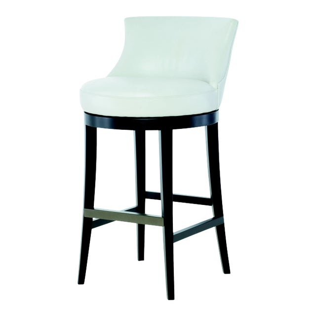 Century Furniture Dutton Swivel Bar Stool, Papyrus Leather For Sale