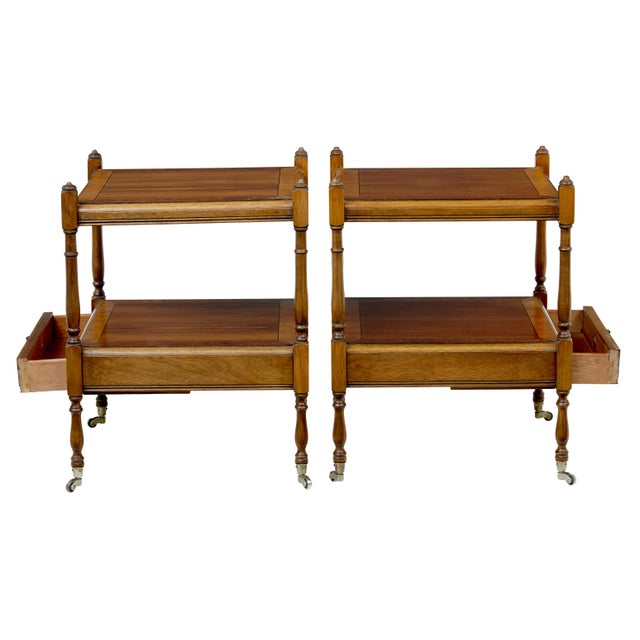 1970s Mid-Century Yew Wood Side Tables, 1970, Set of 2 For Sale - Image 5 of 8