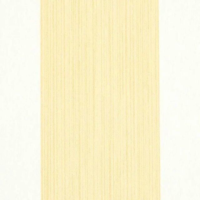 Transitional Schumacher Edwin Stripe Wide Wallpaper in Buttercup For Sale - Image 3 of 3