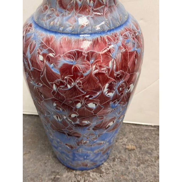 Honshin Fine Art Crystalline Glazing Porcelain Vase For Sale - Image 4 of 12
