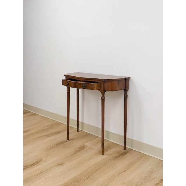 Antiqued Jaycee Furniture English Mahogany Wood Entry Table Sussex Handmade For Sale - Image 4 of 9