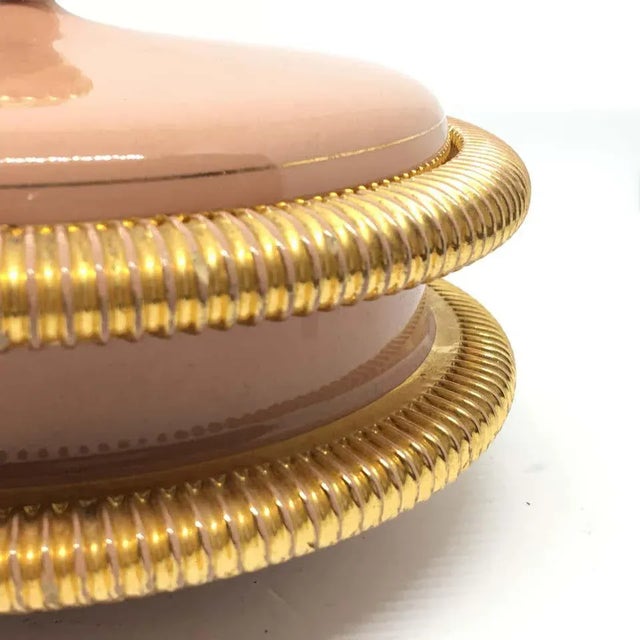 1950s 1950s Italian Mid-Century Modern Italo Casini Pink and Gold Ceramic Box For Sale - Image 5 of 9
