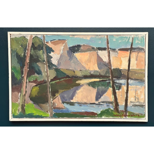 Knut Ljungberg, Abstract Landscape, 1960s, Oil on Canvas, Framed For Sale - Image 10 of 18