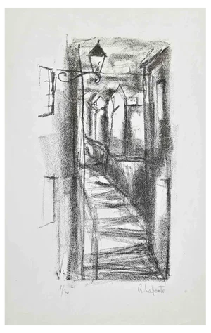 Georges Laporte, Les Chalets, Original Lithograph on Paper, 1990s