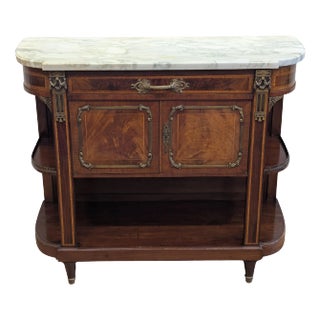 19th Century French Marble Top Credenza Server Alexandre Hugnet For Sale
