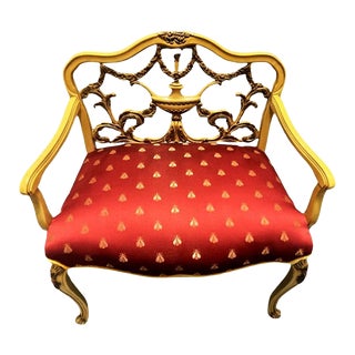 Romweber Vintage Hollywood Regency Vanity Chair With New Napoleonic Bees Upholstery For Sale