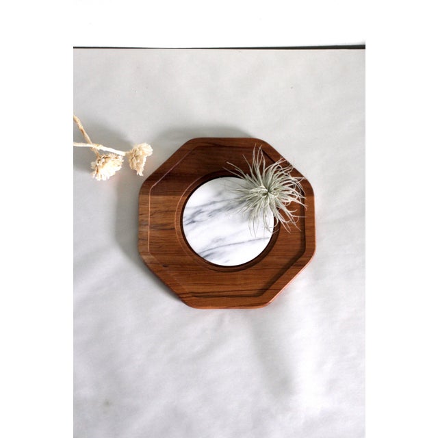 1960s Mid-Century Marble and Wood Cheese Board For Sale - Image 6 of 11