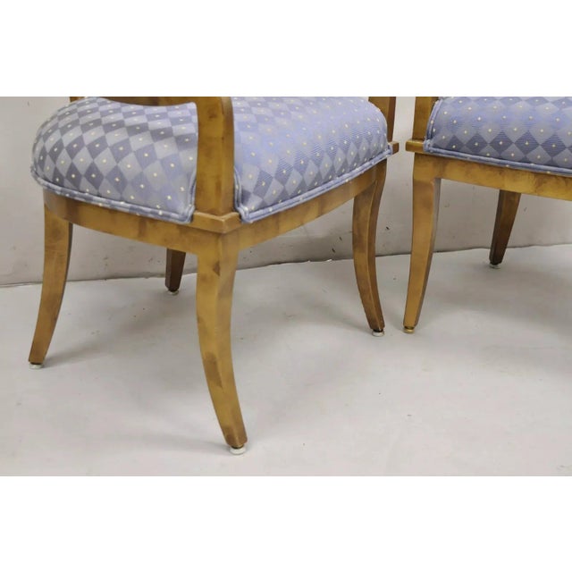 Vintage Italian Hollywood Regency Gold Gilt Wood Saber Leg Lounge Chairs - Pair For Sale - Image 9 of 12