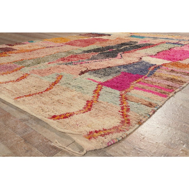 Pink Contemporary Boujad Moroccan Rug, 10'01 X 13'02 For Sale - Image 8 of 10