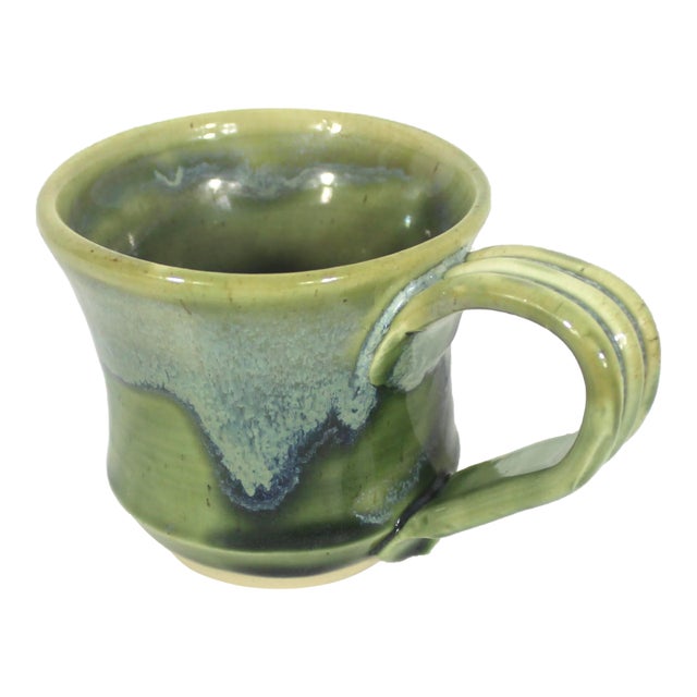 Vintage Signed Handmade Studio Pottery Coffee Mug For Sale