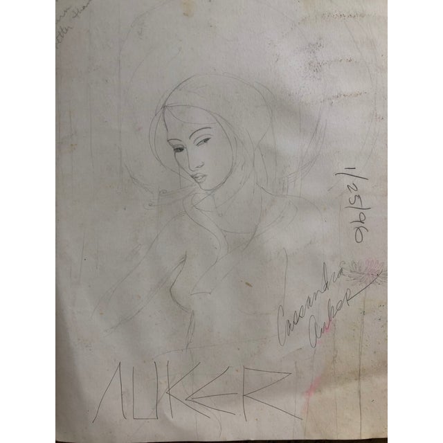 “Thoughts” by Cassandra Auker, Figurative Ink and Graphite on Paper For Sale - Image 4 of 5