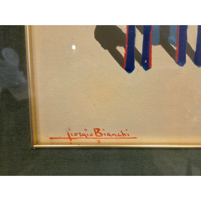 Beige Giorgio Bianchi, Composition of Figures, 1970s, Oil on Canvas, Framed For Sale - Image 8 of 13