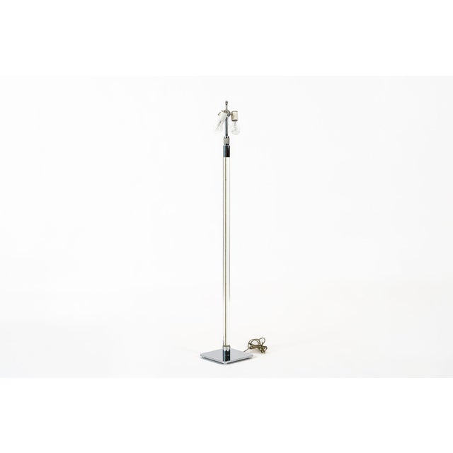 Vintage Mid Century Glass Column & Chrome Floor Lamp by Hansen, 1970s For Sale - Image 11 of 15