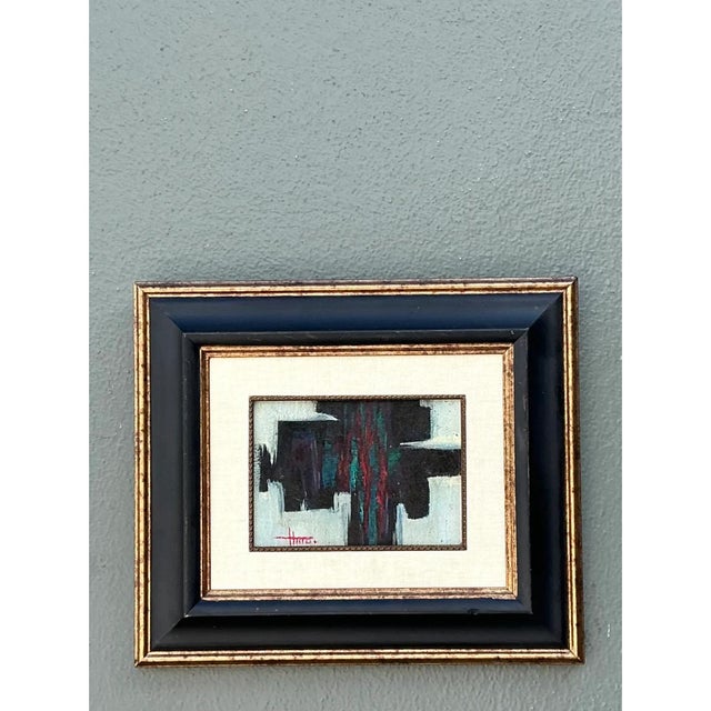 Vintage Framed Abstract Oil on Canvas For Sale - Image 10 of 12