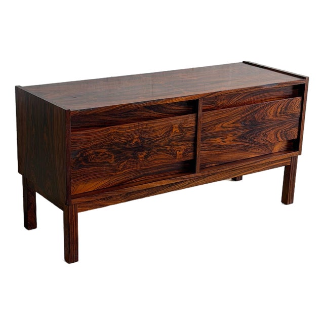 Rosewood Dresser Chest of Drawers Low Storage Unit Ab Glas & Trä Hovmantorp Sweden 1960s For Sale