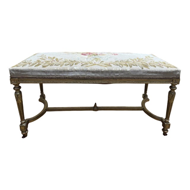 Louis XVI Style Kitchen Bench in Gilded Wood For Sale