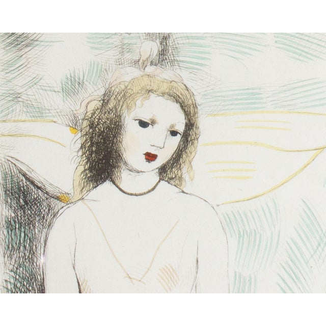 Figurative “Young Girl With a Guitar” Hand-Colored Etching by Marie Laurencin For Sale - Image 3 of 7