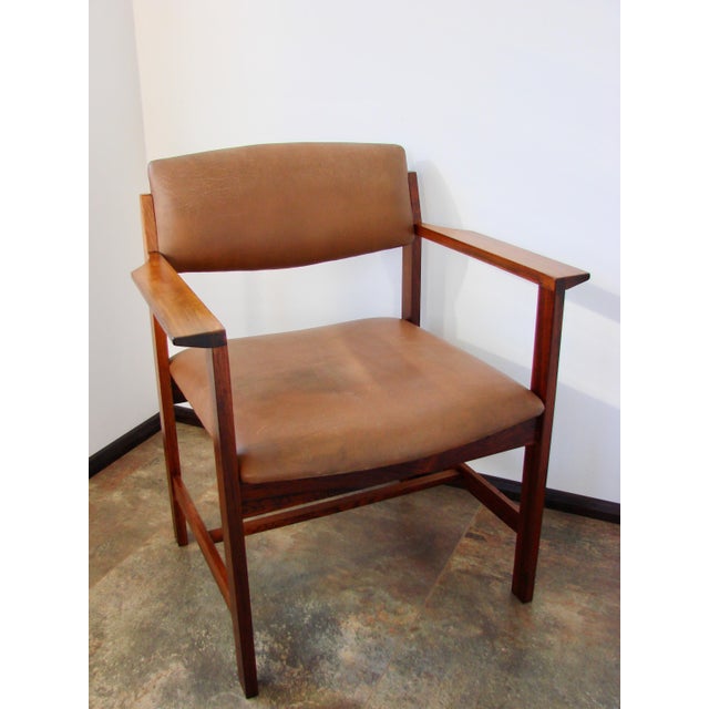 Vintage Scandinavian Armchair in Rosewood and Leather, 1960s For Sale - Image 13 of 14
