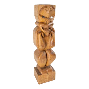 20th Century Carved New Zealand Maori Tiki Wood Figure