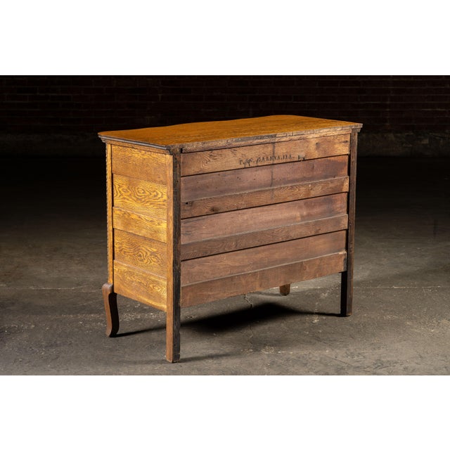 Early 20th Century Carved Oak Bow Front Sideboard For Sale In Chicago - Image 6 of 12
