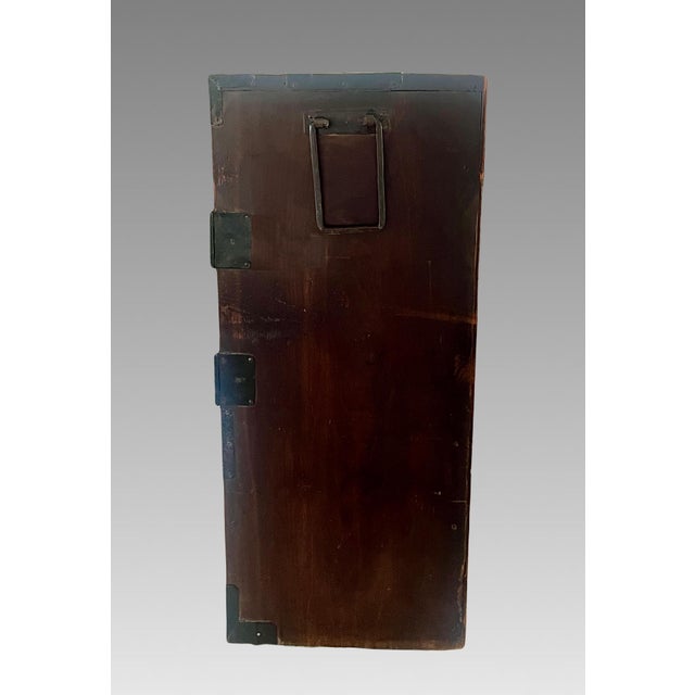 Brown Antique Japanese Tansu Zelkova Wood Storage Cabinet, Iron Hardware, 10 Drawers (Late Meiji Period) For Sale - Image 8 of 13