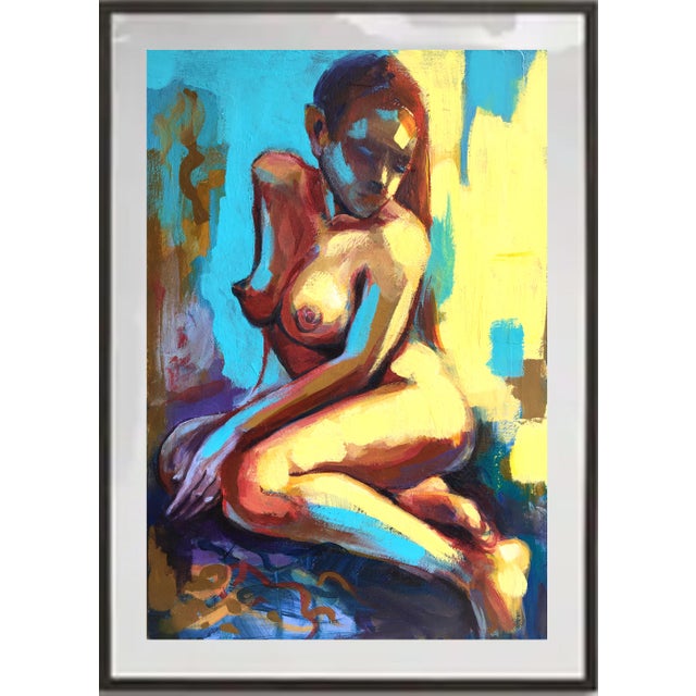 Contemporary Victoria Nude Woman Original Painting Large Wall Decor by Artist Valeriya Serova For Sale - Image 3 of 10