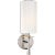 AERIN for Visual Comfort Signature Drunmore Single Sconce in Polished Nickel with White Glass Shade For Sale