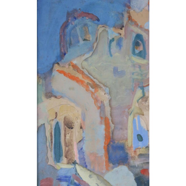 1940s Mordechai Levanon Gouache Cityscape View Safed Israel 1901-1968 Painting For Sale - Image 4 of 7