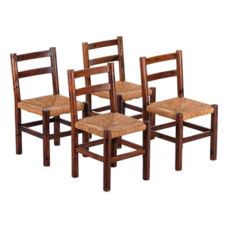 Vintage Pine Chairs, 1960s, Set of 4 For Sale