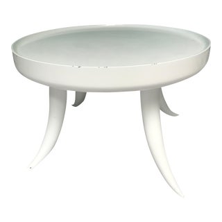 Jonathan Adler Lacquer Tusk White Coffee Cocktail Table For Sale