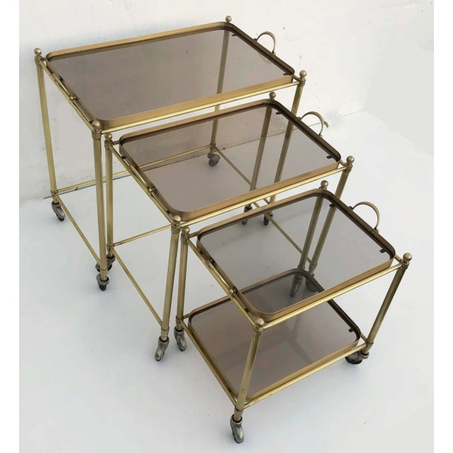 Maison Lancel 1950s Vintage Maison Lancel Nesting Tables- Set of 3 For Sale - Image 4 of 6