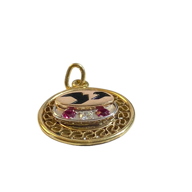 Vintage 12k Gold Filled Hallmarked Round Shape Pendant For Sale - Image 9 of 9