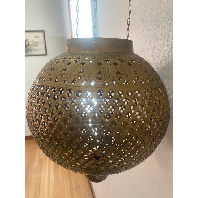 This lantern was crafted in Turkey or Morocco in the late 1800s to early 1900s. These were painstakingly hand-cut from...