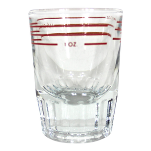 Vintage Dominion Glass Jigger Red Lines Bar Measure 1 1/2 Ounce Oz Measuring Cup Shot