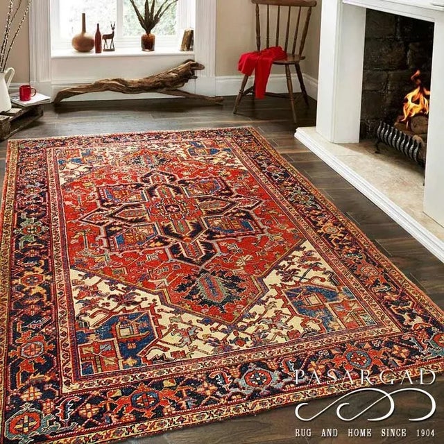 1920s Rust Persian Antique Heriz Rug For Sale - Image 9 of 9
